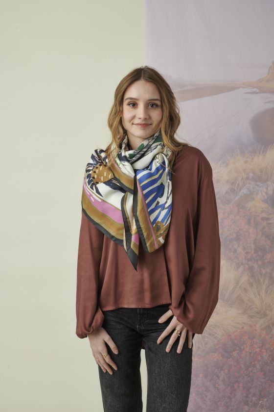 Grand carré TALLIE BIG en Soie pour Femme | Storiatipic