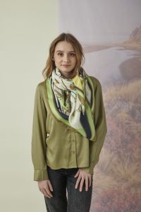 TALLIE BIG Large Silk Square Scarf for Woman | Storiatipic