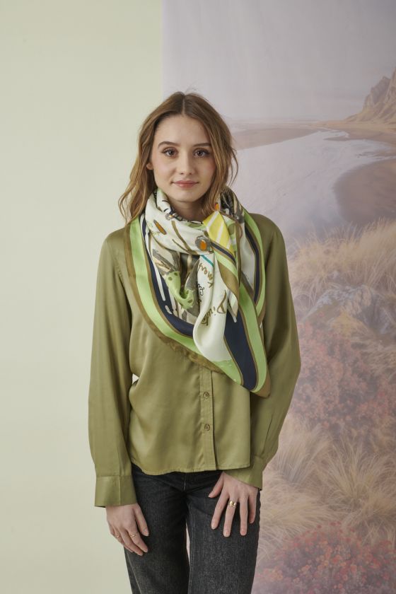 TALLIE BIG Large Silk Square Scarf for Woman | Storiatipic
