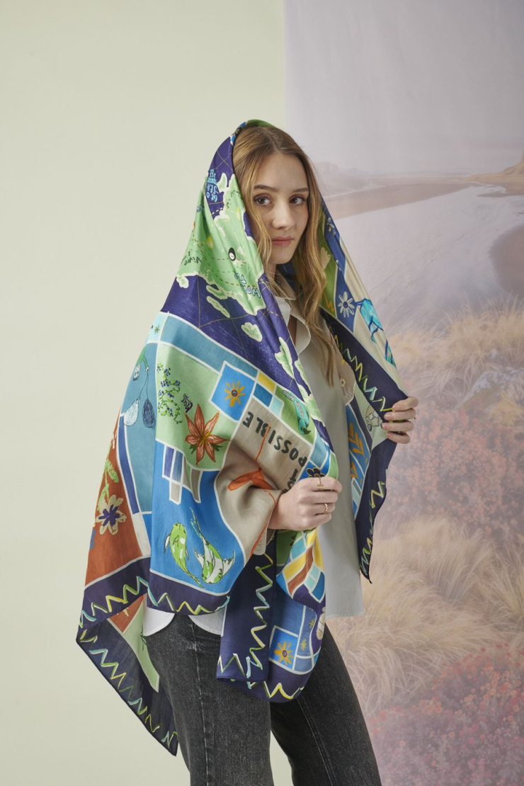 Grand carré SOPHIE BIG en Soie pour Femme | Storiatipic