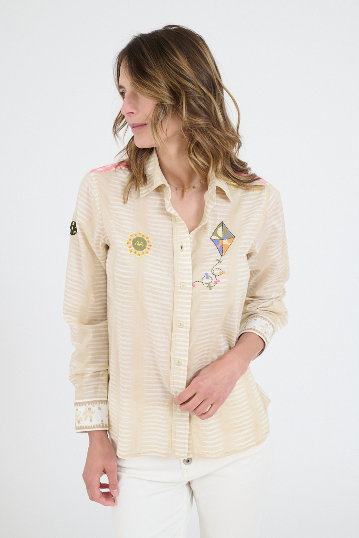 Camisa FRAN ELLE - Beige