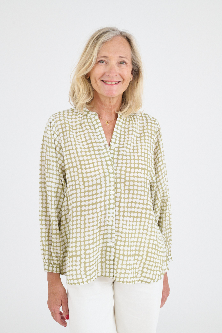 Lucie Polka Dot Blouse - Green