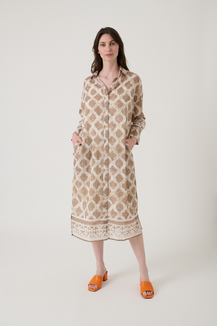 Sana Tiffany Dress - BROWN
