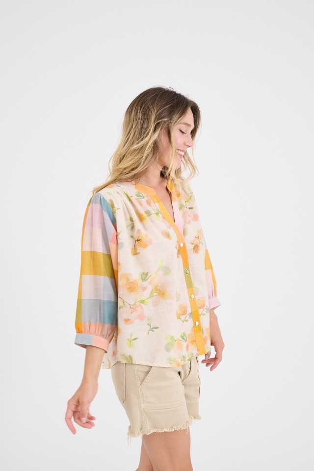 COCO JOAN Women's Slub Cotton Blouses | Story Topic