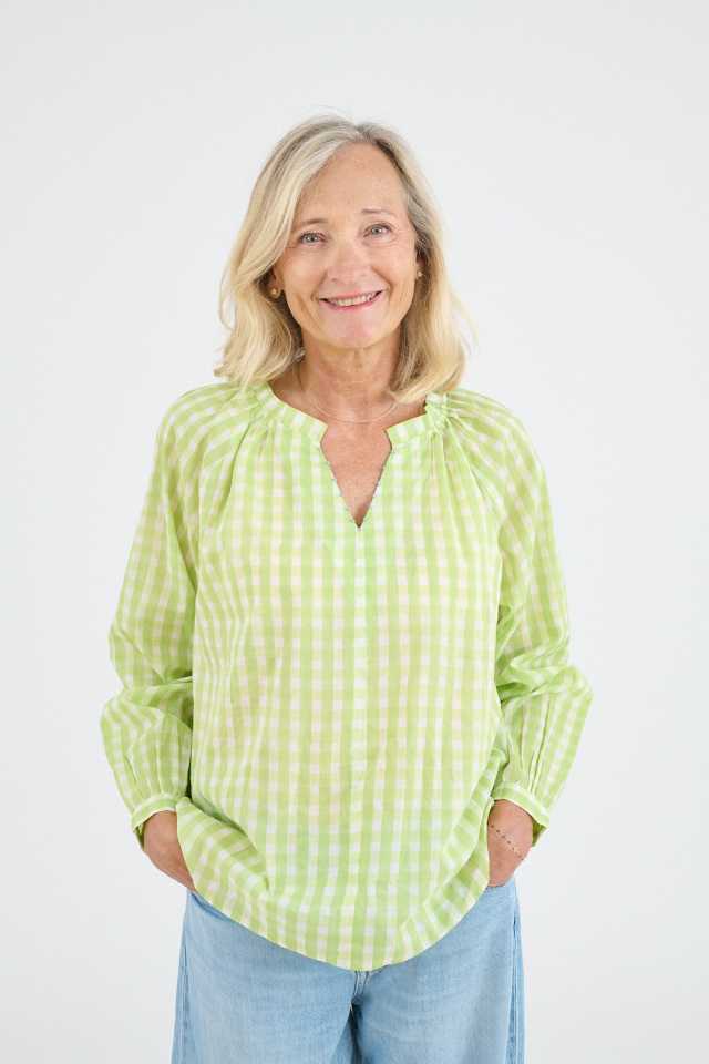 IRIS VICHY Cotton Blouses for Women | Story Topic