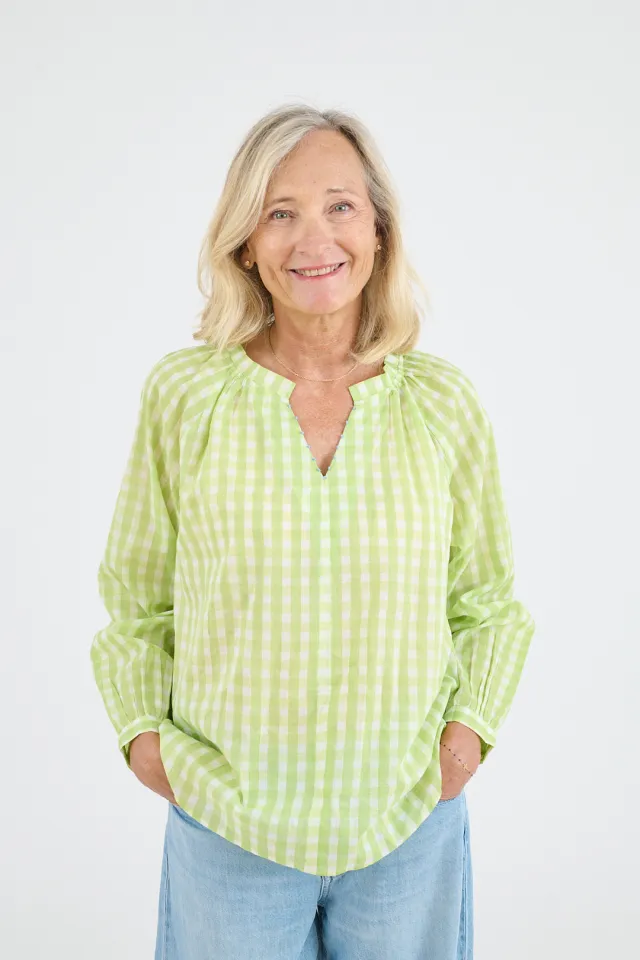 IRIS VICHY Cotton Blouses for Women | Story Topic