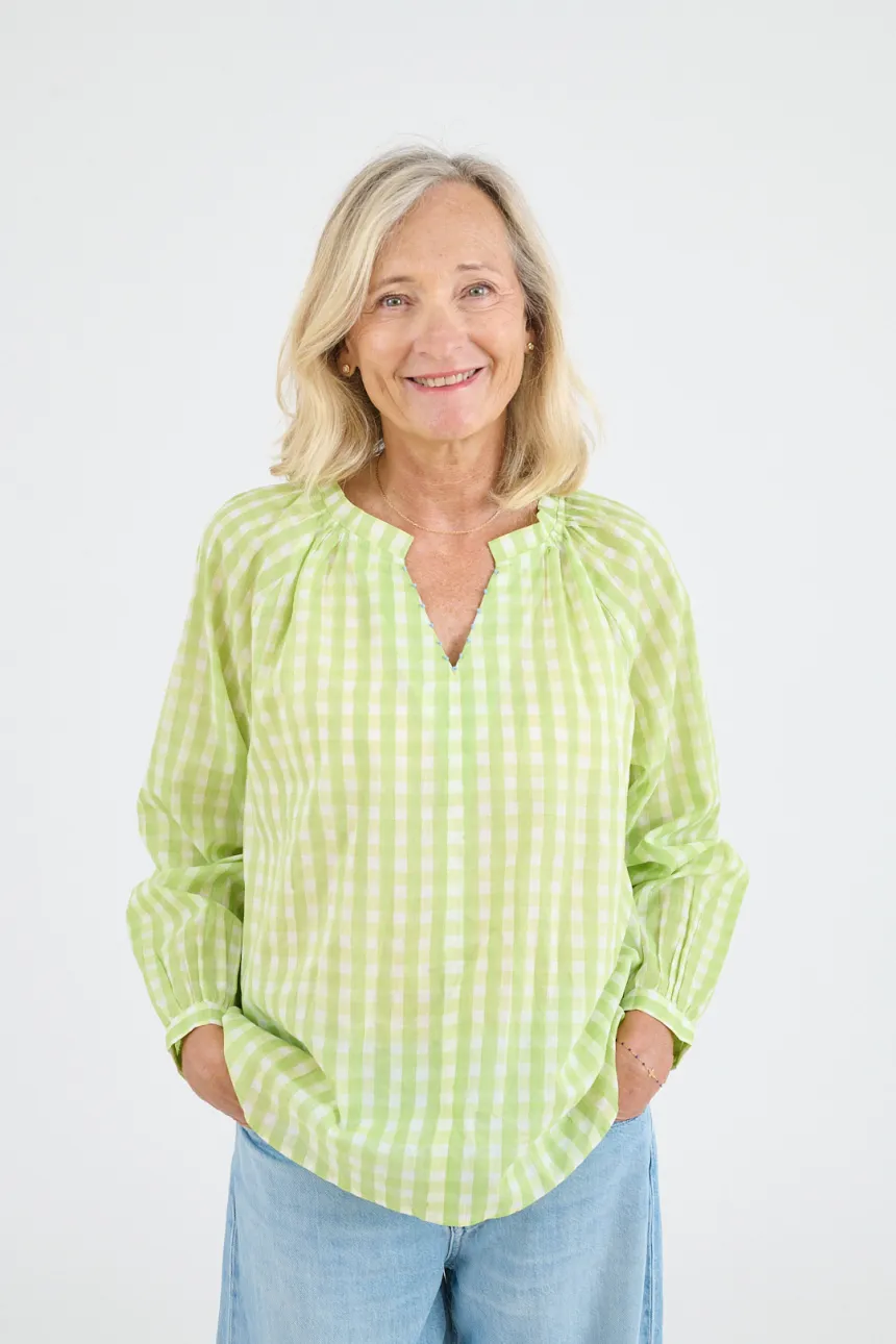 IRIS VICHY Cotton Blouses for Women | Story Topic