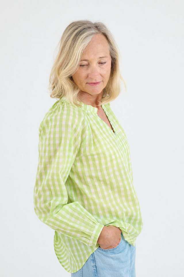 IRIS VICHY Cotton Blouses for Women | Story Topic