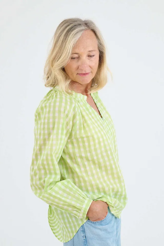 IRIS VICHY Cotton Blouses for Women | Story Topic