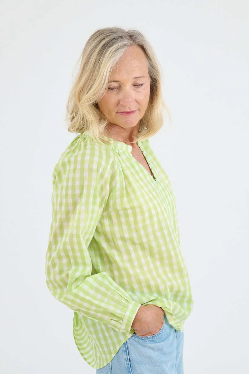 IRIS VICHY Cotton Blouses for Women | Story Topic