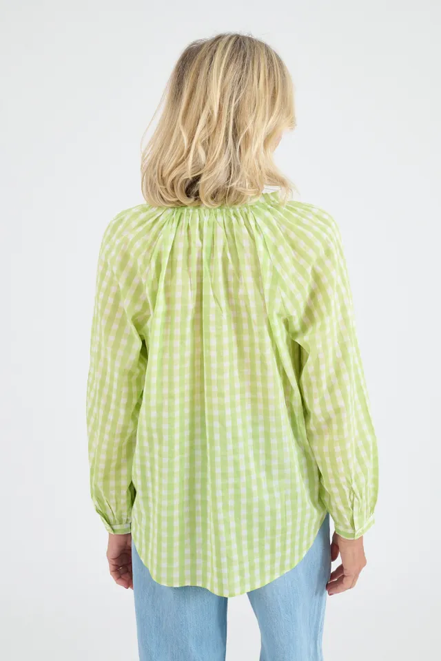 IRIS VICHY Cotton Blouses for Women | Story Topic