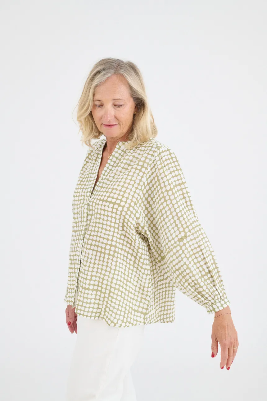 LUCIE POLKA DOT Cotton Blouses for Women | Story Topic