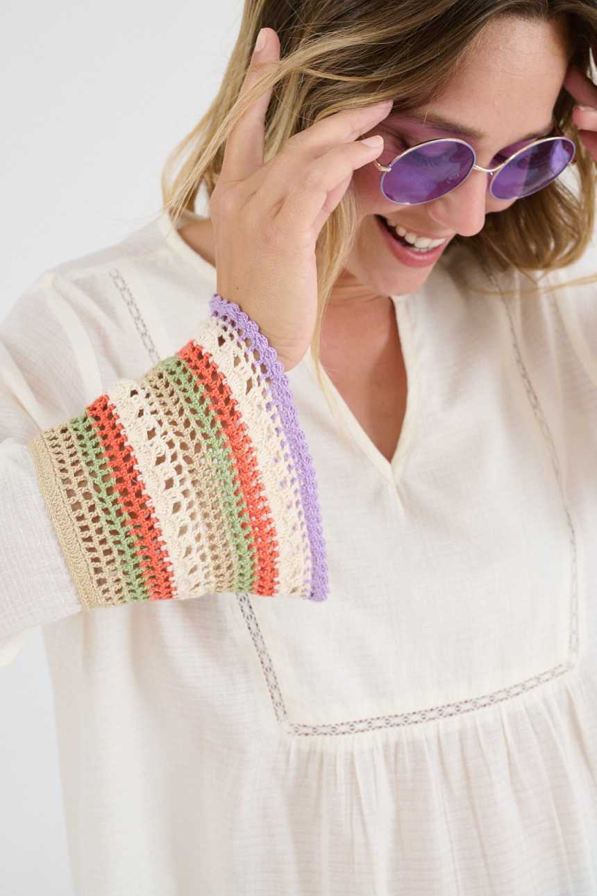 SUMY CROCHET Cotton Blouses for Women | Story Topic 