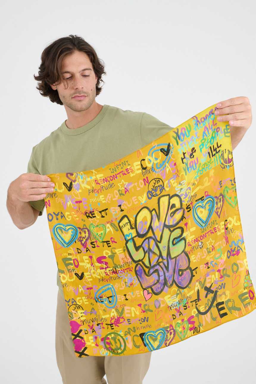 Small LOVE silk squares | Story Topic