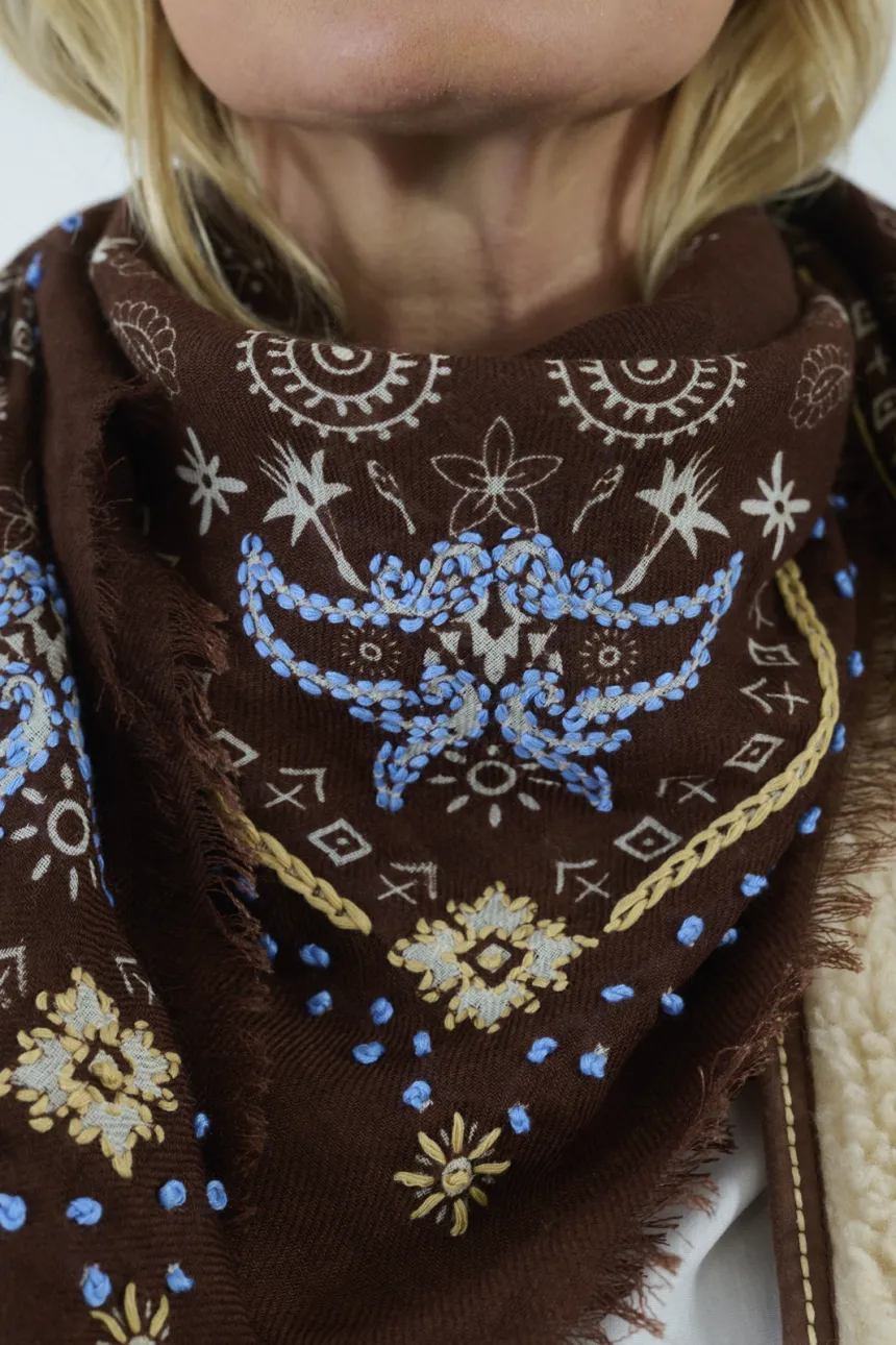Small NELLY square in Wool, Cashmere for Woman| Storiatipic