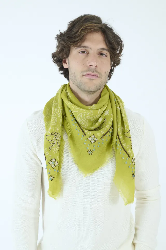 Small NELLY square in Wool, Cashmere for Woman| Storiatipic