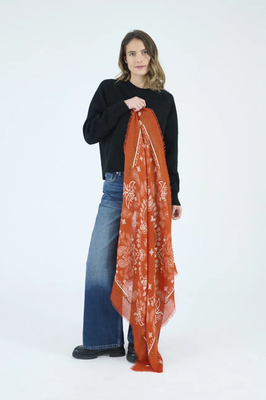 Small NELLY square in Wool, Cashmere for Woman| Storiatipic