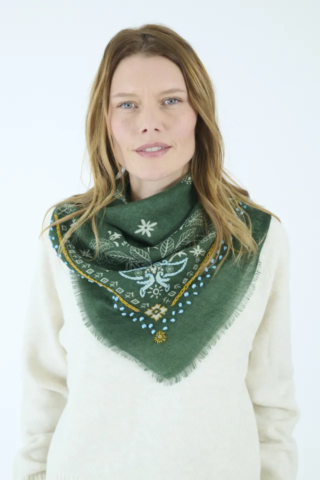 Small NELLY square in Wool, Cashmere for Woman| Storiatipic