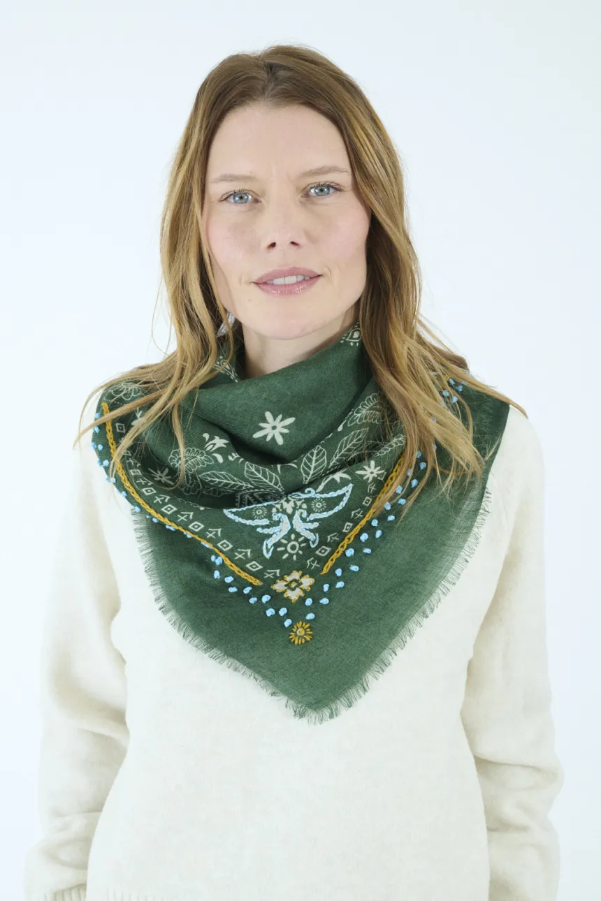 Small NELLY square in Wool, Cashmere for Woman| Storiatipic