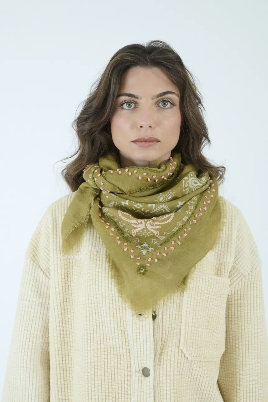 Small NELLY square in Wool, Cashmere for Woman| Storiatipic