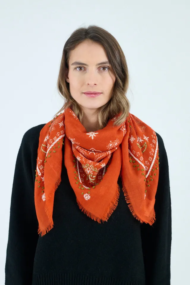 Small NELLY square in Wool, Cashmere for Woman| Storiatipic