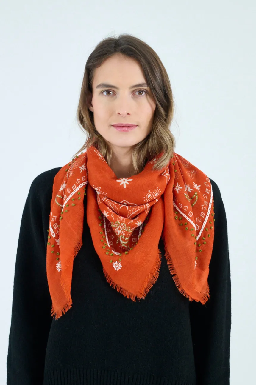 Small NELLY square in Wool, Cashmere for Woman| Storiatipic